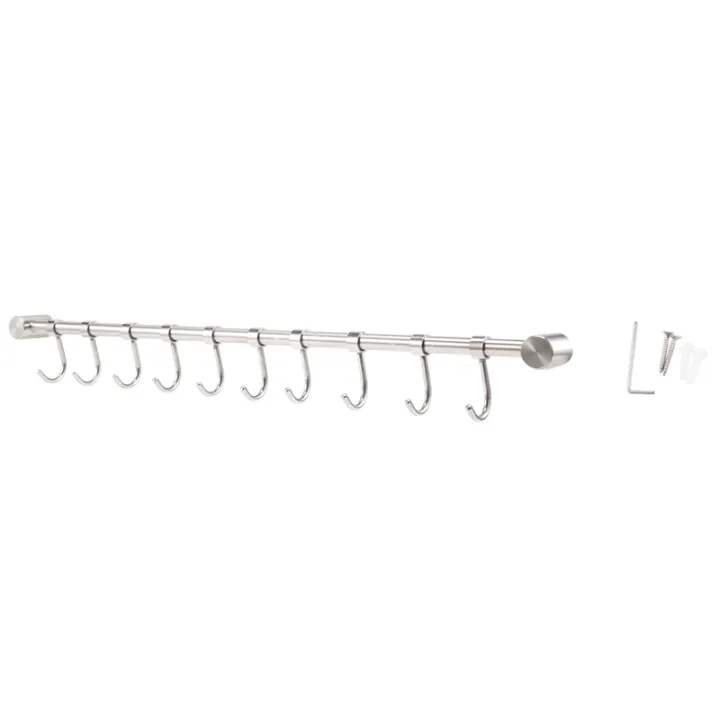 Kitchen Rail Rack Wall Mounted Utensil Hanging Rack Stainless Steel ...