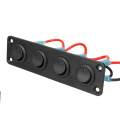 【2】 1/2/3/4 Gang Dash Rocker Toggle Switch Panel Waterproof Parts LED for RV Yacht Car Marine Boat 12V. 