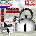 Rich Stainless Steel Whistle Kettle 1.2L 1.6L 2L 2.2L 2.7 3L. 