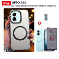 4in1 OPPO A6X IMD Phone Case With Ring Iron Sheet Magnet for OPPO A6 Pro A5 Pro A5X A3X A5i A60 A79 Privacy Soft Screen Protector + Camera Lens Film. 