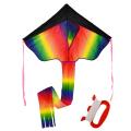 Outdoor Sky Dancer Toy Kite Polyester Fiberglass Triangle Flying Kite with Long Tail - Ramdom Color. 