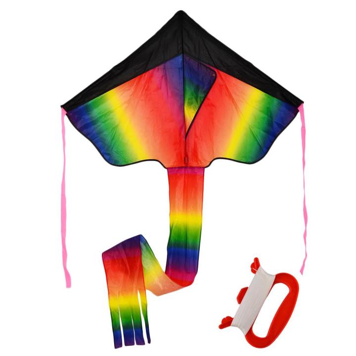 Outdoor Sky Dancer Toy Kite Polyester Fiberglass Triangle Flying Kite with Long Tail - Ramdom Color