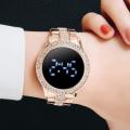 【WEJA】 Fashion Watch for Women Waterproof Korean Style LED Electronic Wristwatches Rose Gold Stainless Steel Ladies Wrist Watch. 