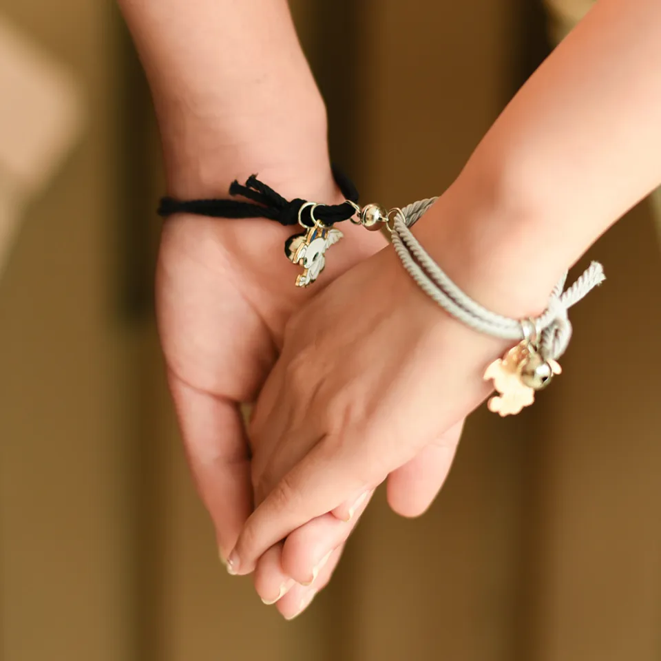 Cute Couple Matching Bracelets Personalized Always Forever Morse