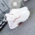 Breathable White Shoes for Women Spring and Summer New Korean Style Clunky Sneakers Women's All-Matching Sneakers for Girls Platform Shoes. 
