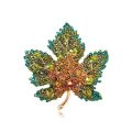 Women Exquisite Luxury Rhinestone Maple Leaf Pins Jewelry Lady Decoreation Boutique Banquet Party Dress Brooches Badges Corsage. 