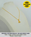 Gold plated 01MM Thin Chain 18/24 Inch With Flower Design White Stone Pendant for Woman. 