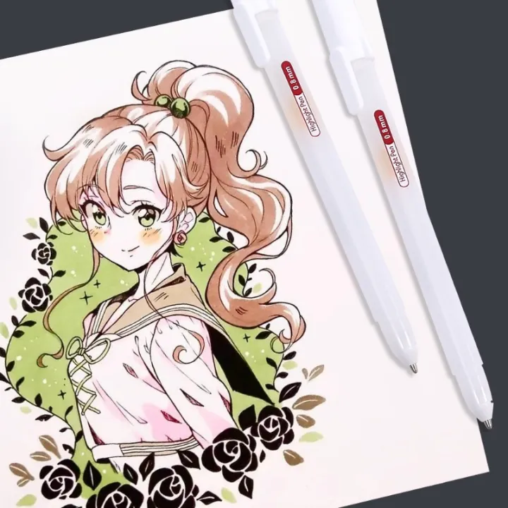 1PC%200.8mm%20Creative%20White%20Ink%20Gel%20Pen%20Highlight%20Marker%20Pens%20Fine%20Tip%20for%20Student%20Stationery%20Drawing%20Art%20Writing%20School%20Supplies%20-%20Image%203