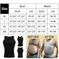 Compression Undershirt Men Body Shaper Adbomen Control Tank Top Black Workout Gym Shirts Slimming Shapewear Ab Weight Vest XXXL. 
