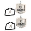 2X Stainless Steel Folding T-Shape Handle Lock Tool Box Keys Kit for Truck Trailer Toolbox Electrical Cabinet. 