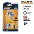 Allen Key Set - 9 Pcs - CRV - Short - Hex - (1.5 -10 mm) - TOOLMAK. 