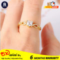 Glamon New Fashion Adjustable Cute Heart Zircon Diamond Gold Plated Ring For Women Trendy Fashionable Imported High Quality Copper Ring For Girls Birthday Valentine Wedding Party Gift- 6 months Warranty. 