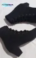New Women Fashion Ladies Boot, 1'' Heel Boot, Black Velvet Boot, Pointed Toe Boot, Ankle Boot.. 