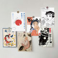 【EleganceEssence】Ins Japan Showa Vintage Cartoon Postcards Cute Girl Photo Props Background Wall Kawaii Decorative Card Greeting Cards 10 Sheets. 