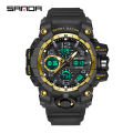 【ALLGOOD】Top Luxury Brand SANDA Men's Watch Men Sport Quartz Watches Multifunction Shock Digital  Watches Male Analog LED Clock. 