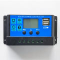 PWM Solar Charge Controller 12V/24V PWM 10A 30A with Adjustable LCD Display Timer Setting. 