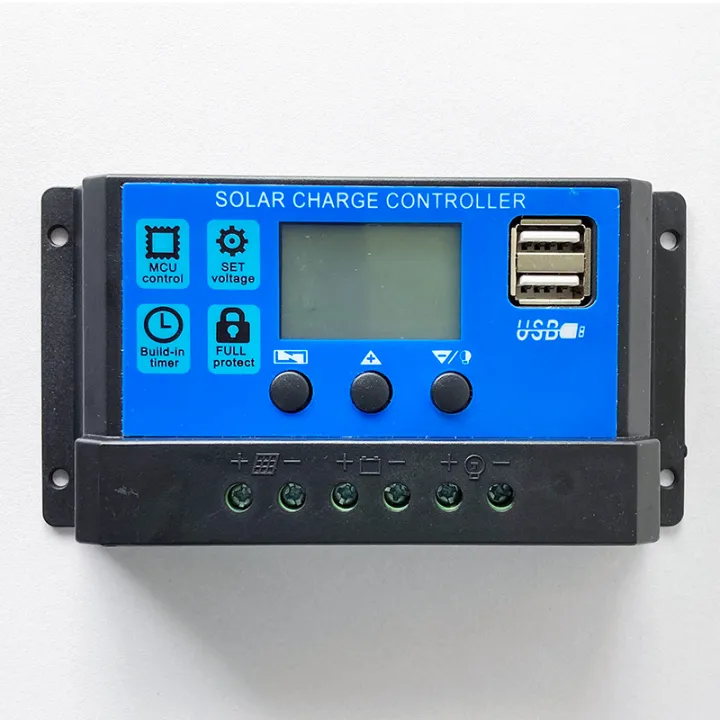 PWM%20Solar%20Charge%20Controller%2012V/24V%20PWM%2010A%2030A%20with%20Adjustable%20LCD%20Display%20Timer%20Setting%20-%20Image%203