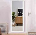 Mirror With Wooden Frame White Color Teak Wood. 