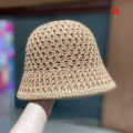 Bucket Hat Designer Wide Brim Women Bucket Hat Summer Straw Woven Sun Visor Hats Hollow Hat Striped Beach Hat. 