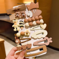 Cartoon Bear Baby Hair Clips - Set of 14 for Styling Your Baby's Hair. 