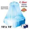 C four Nova Round framed Mosquito Net for Super Twin Bed ( 10 x 6, 10 x 10). 