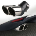 1pcs Car exhaust pipe double-hole exhaust pipe tail throat muffler interface 6.3cm long 18cm. 