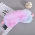Plush Sleeping Mask Tie Dye Gradient Plush Eye Patch Kids Cute Cat Shading Eye Mask Travel Rest Sleeping Aid Eyepatch. 
