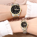【ZOSR】 Relo Buy 1 Take 1 couple watch for men and women automatic Date  water proof Quartz Watches Fashion Elegant Stainless Steel luminous display gold Casual Ladies wristwatch. 
