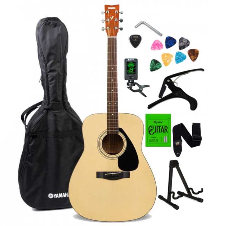 Yamaha F310 – Full Size Steel String Acoustic Guitar with Bag, 7 Picks, Pick Holder, Tuner, Capo, Stand, String Set, Belt, Alen Key, 2 Years Company Warranty 41 inch jumbo full box guitar – Traditional Western Body