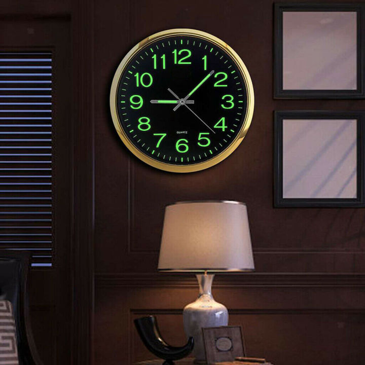 12%20Inch%20Round%20Large%20Luminous%20Wall%20Clock%20Glow%20in%20the%20Dark%20Non-Ticking%20Indoor%20Decor%20-Golden%20-%20Image%203