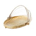 Anti-Insect Dustproof Basket Fruit Vegetable Tray Mesh Drying Dustpan Handmade Bamboo Food Storage Basket Picnic Basket. 