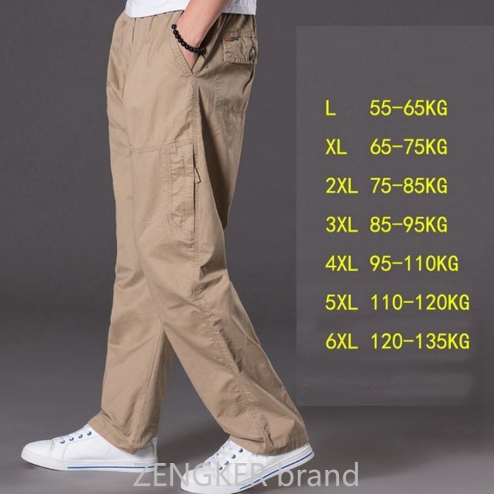 spring%20summer%20casual%20pants%20male%20big%20size%206XL%20Multi%20Pocket%20Jeans%20oversize%20Pants%20overalls%20elastic%20waist%20pants%20plus%20size%20men%20-%20Image%205