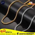 Glamon Diamond cut franco chain 3mm Thick Stainless Steel Necklace for men women Gold chain Black mala boys chain for men silver. 