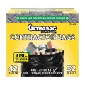 zip lock bags Trash Bags Ultrasac - Extra Heavy Duty Contractor Bags, 42 Gallon, 4 Mil, 48 x 33, Black, 32 CountShipping Bags. 