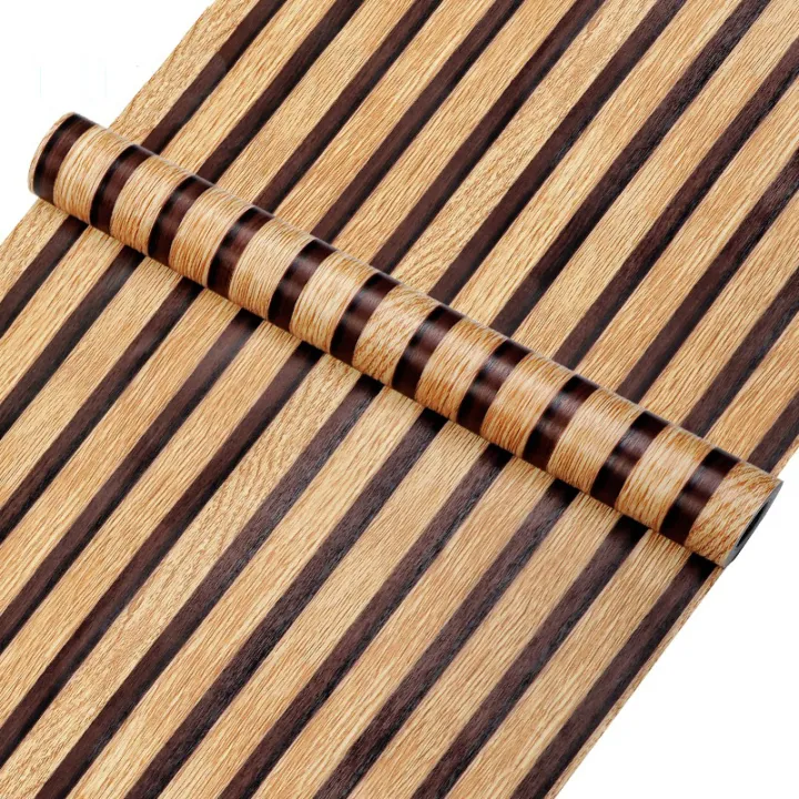 Self%20Adhesive%20Waterproof%20WallcoveringLiving%20Room%20Wall%20Decor%203D%20Wood%20Stripes%20Waterproof%20Wall%20Sticker%20Continuous%20Retro%20Wallpaper%20-%20Image%203