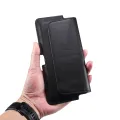 (stock available) Universal Cow Leather Horizontal Mobile Phone Leather Case Waist Bag For 6.7 inch and Below Phones. 