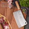 5mm Thickened Stainless Steel Cleaver Knife Kitchen Solid Wood Handle Chef Sharp Bone Powerful Cleaver Chopper Butcher Knife. 