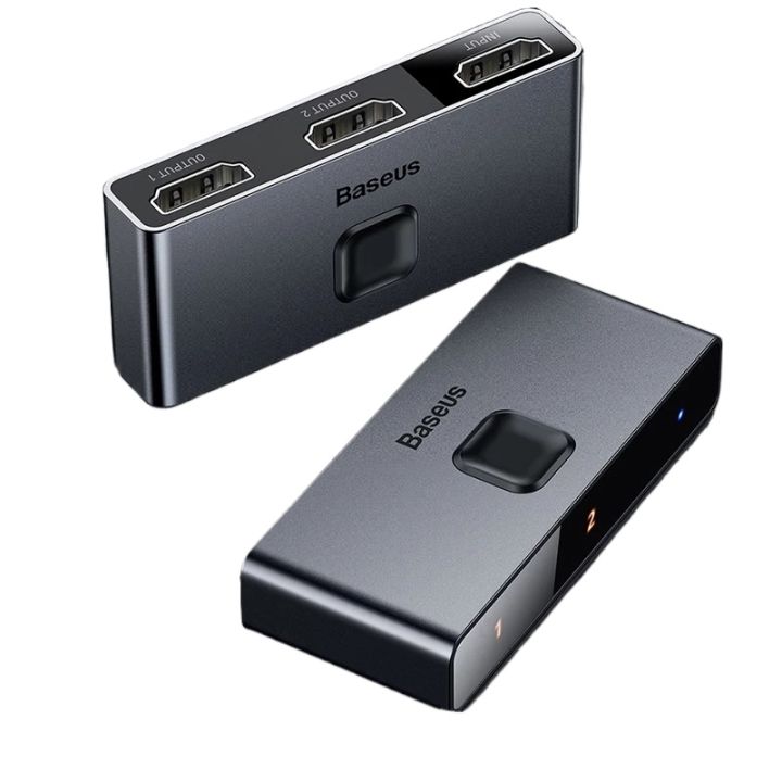 Baseus 4K 60Hz HDMI-compatible Splitter 2 Ports Bi-Direction Switcher 1x2 / 2x1 Adapter 2 in 1 out Converter HDMI-compatible Switch For PS4 BOX