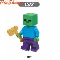 PinShang My World Lego Minecraft Minifigures Steve Alex Zombie Iron Golem Enderman Model Building Blocks. 