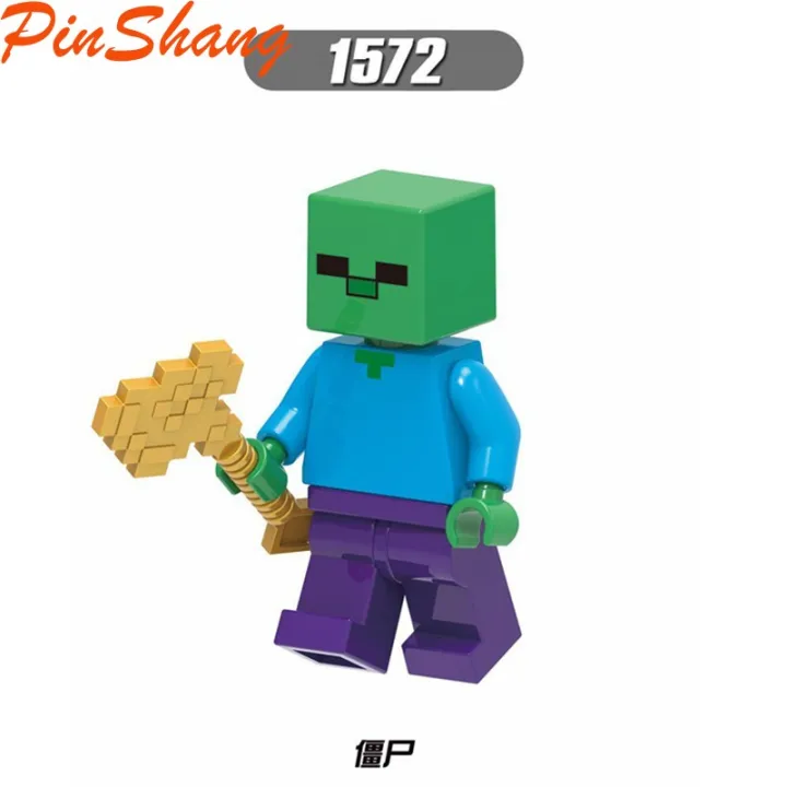PinShang%20My%20World%20Lego%20Minecraft%20Minifigures%20Steve%20Alex%20Zombie%20Iron%20Golem%20Enderman%20Model%20Building%20Blocks%20-%20Image%206