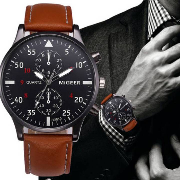 MIGEER Leather Band Watch