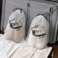 1Pc Shoes Bags Plastic Storage Tote Bags with Drawstring Reusable Frosted Pouch Transparent Waterproof Travel Shoes Organizers. 