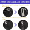 4 Pcs Nylon Zipper Tape and  Zippers Puller Slider Decorative Bag Clothes Jacket Zip Repair Kit Sewing Closures Accessories. 