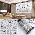 [Ready Stock]1 Roll  Frosted Floral Pattern Self-adhesive removable Window Stickers  Home Decor Window  Kids Room Decorative Window Murals  DIY Wall Decal Stickers. 