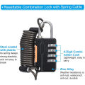 【ZIME】1x Combination Lock,  Lock Spring Steel Wire 4 Digits Combination, Mini Security Code Padlock, Waterproof Stainless Steel Enhanced Rod. 