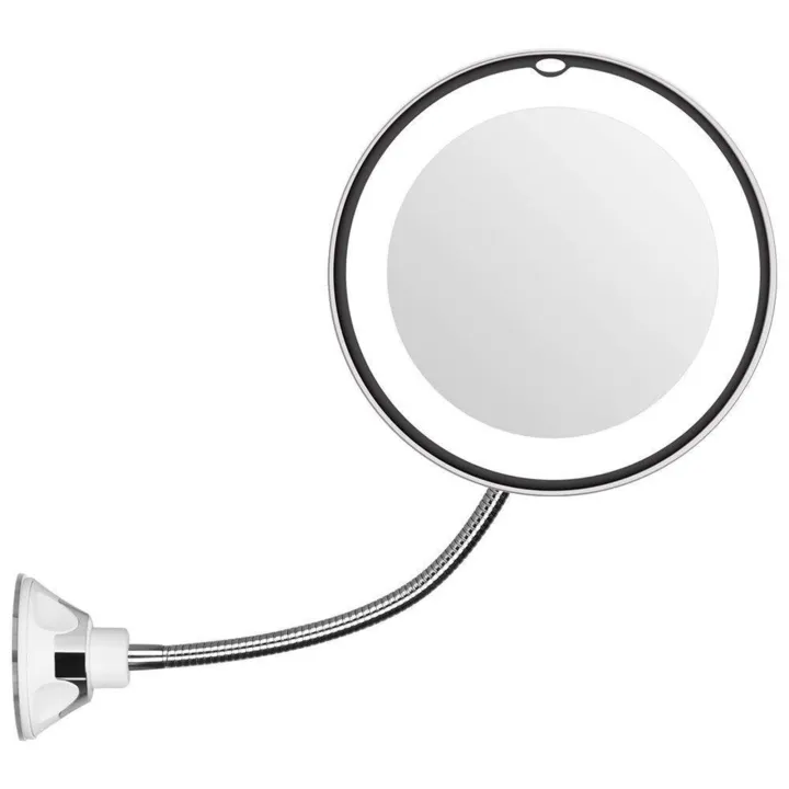 10X Magnifying Makeup Mirror, LED Mirror Adjustable Flexible Gooseneck Locking Suction Cosmetic Mirror, Magnification Mirrors,Vanity Mirror For Bedroom Bathroom