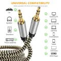 Original TRS Stereo AUX Cable (6.6ft/2m Hi-Fi Sound) Male to MALE 3.5mm Auxiliary Audio Nylon Braided Cord Stereos Cable for Headset Car Speaker Sound bar PC Laptop and more. 