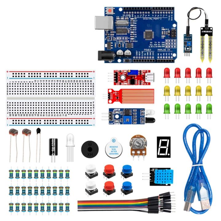 LKPCIGCXM Suitable for Arduino Uno R3 DIY Kit Capacitor/Bridge/Breadboard Starter Kit
