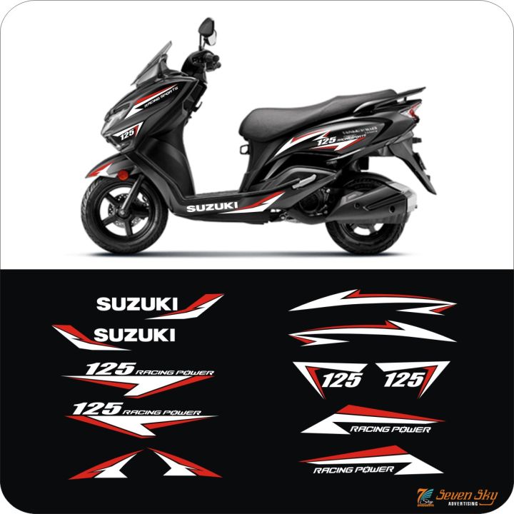 Suzuki Burgman Bike Stickers Full Set Double Side PVC & Luminous High Quality Plotter Cutting Modify Stickers