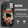 Jizetin for OPPO A17 A17K Back Cover Dragon Ball Son Goku Lambskin Texture PU Leather Back For Girls Boys Soft Phone Case. 